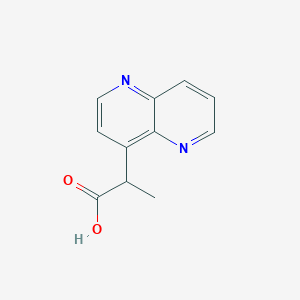 molecular formula C11H10N2O2 B13304653 2-(1,5-Naphthyridin-4-yl)propanoic acid 