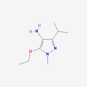 molecular formula C9H17N3O B13304684 5-Ethoxy-1-methyl-3-(propan-2-YL)-1H-pyrazol-4-amine 