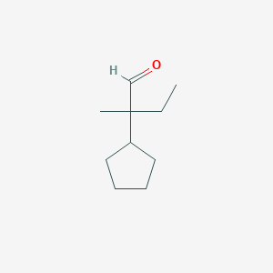 molecular formula C10H18O B13304774 2-Cyclopentyl-2-methylbutanal 