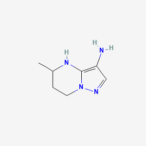 molecular formula C7H12N4 B13304788 5-methyl-4H,5H,6H,7H-pyrazolo[1,5-a]pyrimidin-3-amine 