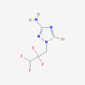 molecular formula C5H5BrF4N4 B13304794 5-Bromo-1-(2,2,3,3-tetrafluoropropyl)-1H-1,2,4-triazol-3-amine 