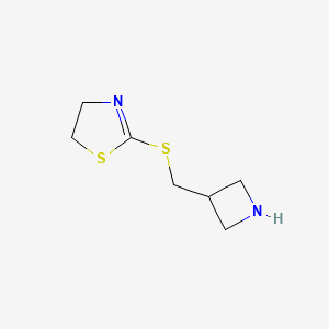 molecular formula C7H12N2S2 B13304832 2-{[(Azetidin-3-yl)methyl]sulfanyl}-4,5-dihydro-1,3-thiazole 