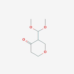 molecular formula C8H14O4 B13304839 3-(Dimethoxymethyl)oxan-4-one 