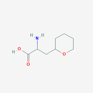 molecular formula C8H15NO3 B13304863 2-Amino-3-(oxan-2-yl)propanoic acid 