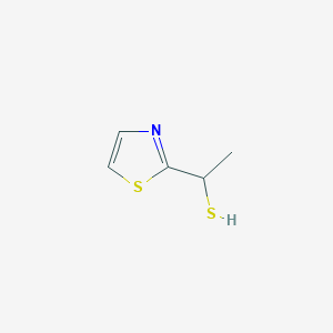 molecular formula C5H7NS2 B13304867 1-(1,3-Thiazol-2-yl)ethane-1-thiol 