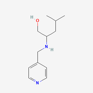 molecular formula C12H20N2O B13304872 4-Methyl-2-[(pyridin-4-ylmethyl)amino]pentan-1-ol 