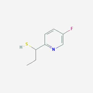 molecular formula C8H10FNS B13304897 1-(5-Fluoropyridin-2-yl)propane-1-thiol 