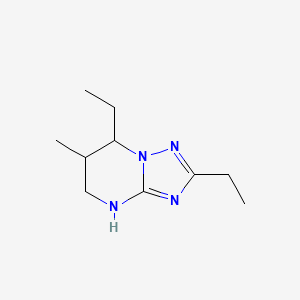 molecular formula C10H18N4 B13304932 2,7-Diethyl-6-methyl-4H,5H,6H,7H-[1,2,4]triazolo[1,5-a]pyrimidine 