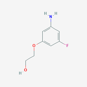 molecular formula C8H10FNO2 B13304962 2-(3-Amino-5-fluorophenoxy)ethan-1-ol 