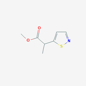 molecular formula C7H9NO2S B13304975 Methyl 2-(1,2-thiazol-5-yl)propanoate 