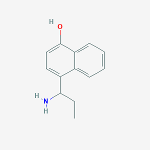 molecular formula C13H15NO B13305035 4-(1-Aminopropyl)naphthalen-1-OL 