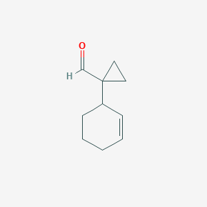 molecular formula C10H14O B13305051 1-(Cyclohex-2-en-1-yl)cyclopropane-1-carbaldehyde 