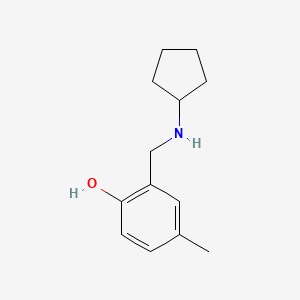 molecular formula C13H19NO B13305063 2-[(Cyclopentylamino)methyl]-4-methylphenol 