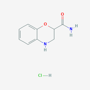 molecular formula C9H11ClN2O2 B13305086 3,4-dihydro-2H-1,4-benzoxazine-2-carboxamide hydrochloride 