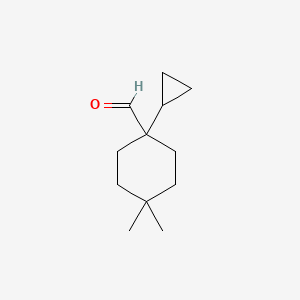 1-Cyclopropyl-4,4-dimethylcyclohexane-1-carbaldehyde