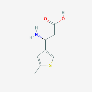 molecular formula C8H11NO2S B13305118 (R)-3-Amino-3-(5-methylthiophen-3-YL)propanoicacid 