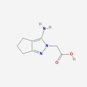 molecular formula C8H11N3O2 B13305146 2-(3-Amino-5,6-dihydrocyclopenta[c]pyrazol-2(4h)-yl)acetic acid 