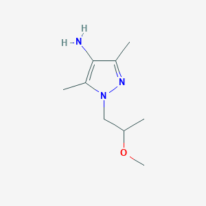 molecular formula C9H17N3O B13305160 1-(2-Methoxypropyl)-3,5-dimethyl-1H-pyrazol-4-amine 