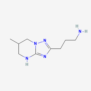 3-{6-methyl-4H,5H,6H,7H-[1,2,4]triazolo[1,5-a]pyrimidin-2-yl}propan-1-amine