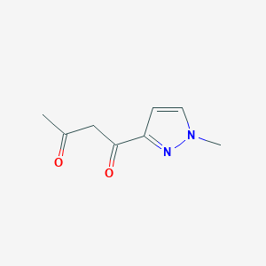 molecular formula C8H10N2O2 B13305179 1-(1-Methyl-1H-pyrazol-3-yl)butane-1,3-dione 