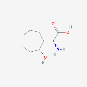 molecular formula C9H17NO3 B13305211 (2R)-2-Amino-2-(2-hydroxycycloheptyl)acetic acid 