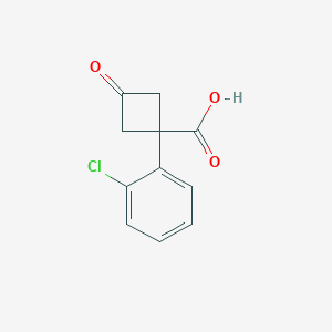 molecular formula C11H9ClO3 B13305245 1-(2-Chlorophenyl)-3-oxocyclobutane-1-carboxylic acid CAS No. 1340181-71-6