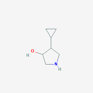 molecular formula C7H13NO B13305255 4-Cyclopropylpyrrolidin-3-OL 