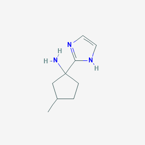 molecular formula C9H15N3 B13305303 1-(1H-Imidazol-2-yl)-3-methylcyclopentan-1-amine 