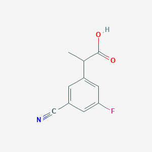 molecular formula C10H8FNO2 B13305313 2-(3-Cyano-5-fluorophenyl)propanoic acid 