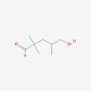 molecular formula C8H16O2 B13305366 5-Hydroxy-2,2,4-trimethylpentanal 