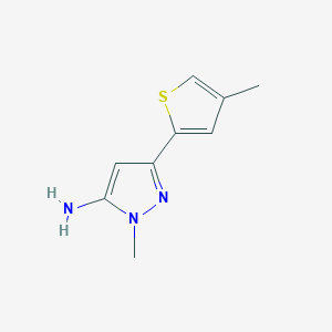 molecular formula C9H11N3S B13305410 1-Methyl-3-(4-methylthiophen-2-yl)-1H-pyrazol-5-amine 