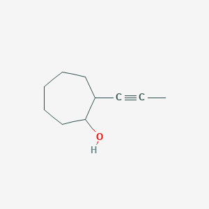 molecular formula C10H16O B13305414 2-(Prop-1-yn-1-yl)cycloheptan-1-ol 