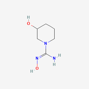 molecular formula C6H13N3O2 B13305420 N',3-dihydroxypiperidine-1-carboximidamide 