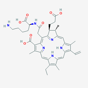 (17S,18S)-20-[2-[[(1S)-5-amino-1-carboxypentyl]amino]-2-oxoethyl]-18-(2-carboxyethyl)-12-ethenyl-7-ethyl-3,8,13,17-tetramethyl-17,18,22,23-tetrahydroporphyrin-2-carboxylic acid