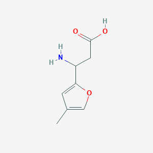 molecular formula C8H11NO3 B13305498 3-Amino-3-(4-methylfuran-2-yl)propanoic acid 