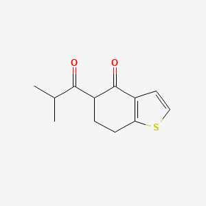 molecular formula C12H14O2S B13305523 5-(2-Methylpropanoyl)-4,5,6,7-tetrahydro-1-benzothiophen-4-one 