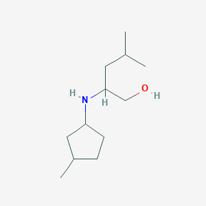 molecular formula C12H25NO B13305552 4-Methyl-2-[(3-methylcyclopentyl)amino]pentan-1-ol 