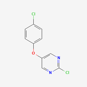 molecular formula C10H6Cl2N2O B13305593 2-Chloro-5-(4-chlorophenoxy)pyrimidine 