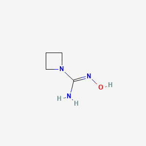 molecular formula C4H9N3O B13305716 N'-Hydroxyazetidine-1-carboximidamide 