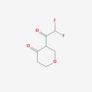 molecular formula C7H8F2O3 B13305749 3-(2,2-Difluoroacetyl)oxan-4-one 