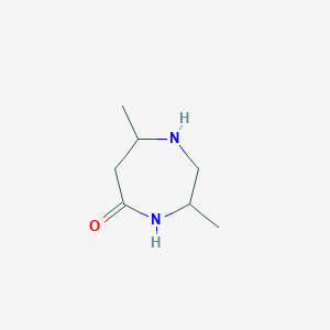 molecular formula C7H14N2O B13305775 3,7-Dimethyl-1,4-diazepan-5-one 