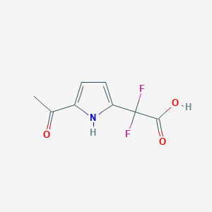 molecular formula C8H7F2NO3 B13305811 2-(5-acetyl-1H-pyrrol-2-yl)-2,2-difluoroacetic acid CAS No. 1384430-39-0