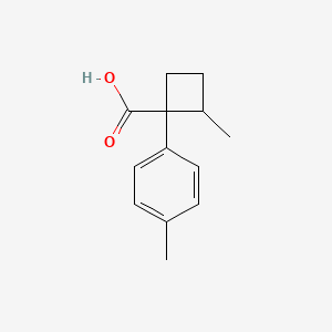 molecular formula C13H16O2 B13305865 2-Methyl-1-(4-methylphenyl)cyclobutane-1-carboxylic acid 