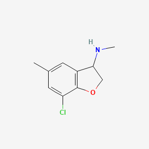 molecular formula C10H12ClNO B13305940 7-chloro-N,5-dimethyl-2,3-dihydro-1-benzofuran-3-amine 