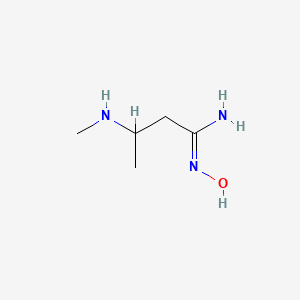 molecular formula C5H13N3O B13305947 N'-hydroxy-3-(methylamino)butanimidamide 