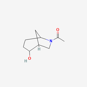 molecular formula C9H15NO2 B13305952 1-(2-Hydroxy-6-aza-bicyclo[3.2.1]oct-6-YL)-ethanone 