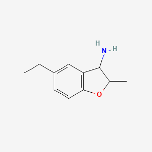 molecular formula C11H15NO B13305967 5-Ethyl-2-methyl-2,3-dihydro-1-benzofuran-3-amine 