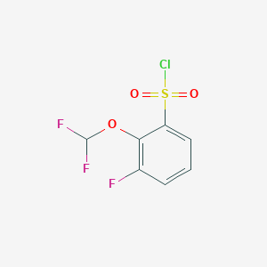 molecular formula C7H4ClF3O3S B13306008 2-(Difluoromethoxy)-3-fluorobenzene-1-sulfonyl chloride 