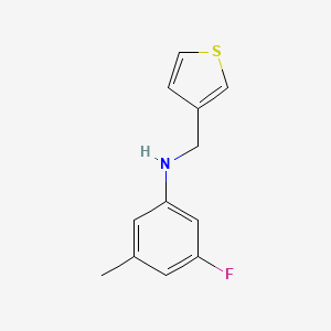 molecular formula C12H12FNS B13306009 3-Fluoro-5-methyl-N-(thiophen-3-ylmethyl)aniline 