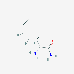 molecular formula C10H18N2O B13306035 2-Amino-2-(cyclooct-2-en-1-yl)acetamide 